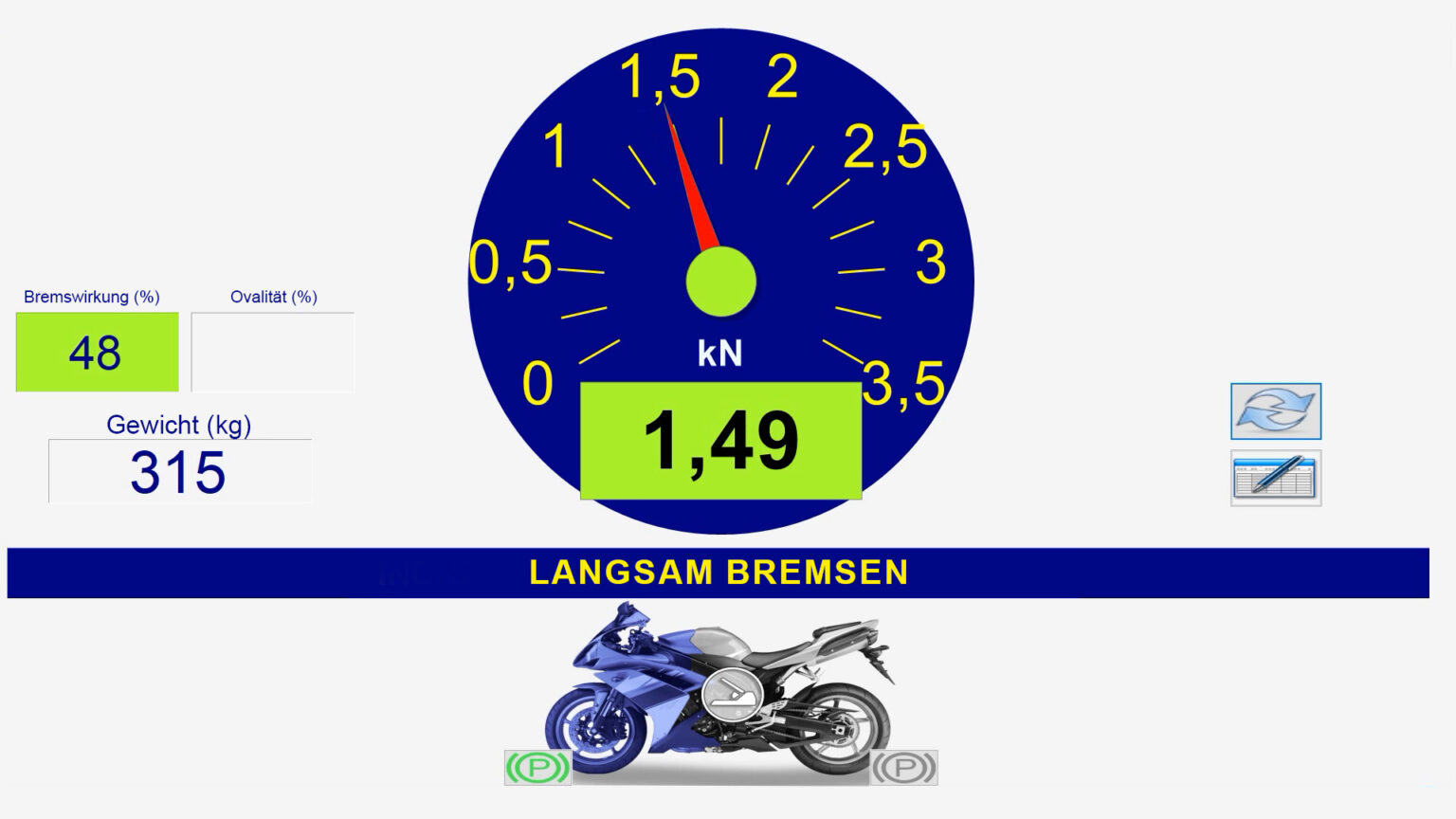 Motorbike Brake Tester FRM 6 Software-ITV-Motorräder-Bremsenprüfstand