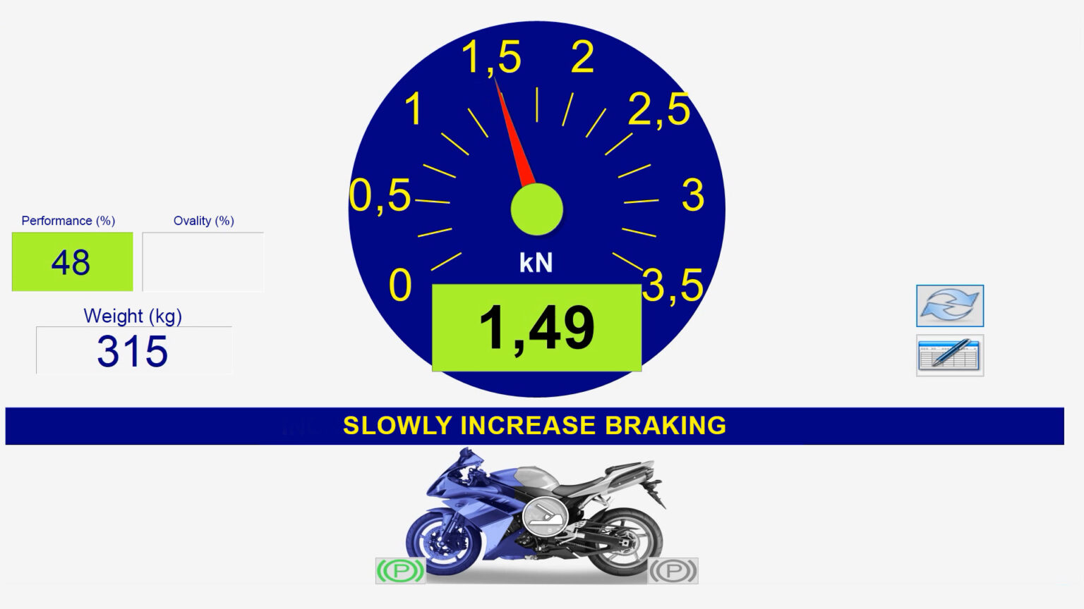 Motorbike Brake Tester FRM 4 motorcycles-roller-brake-tester-meter-software-PTI