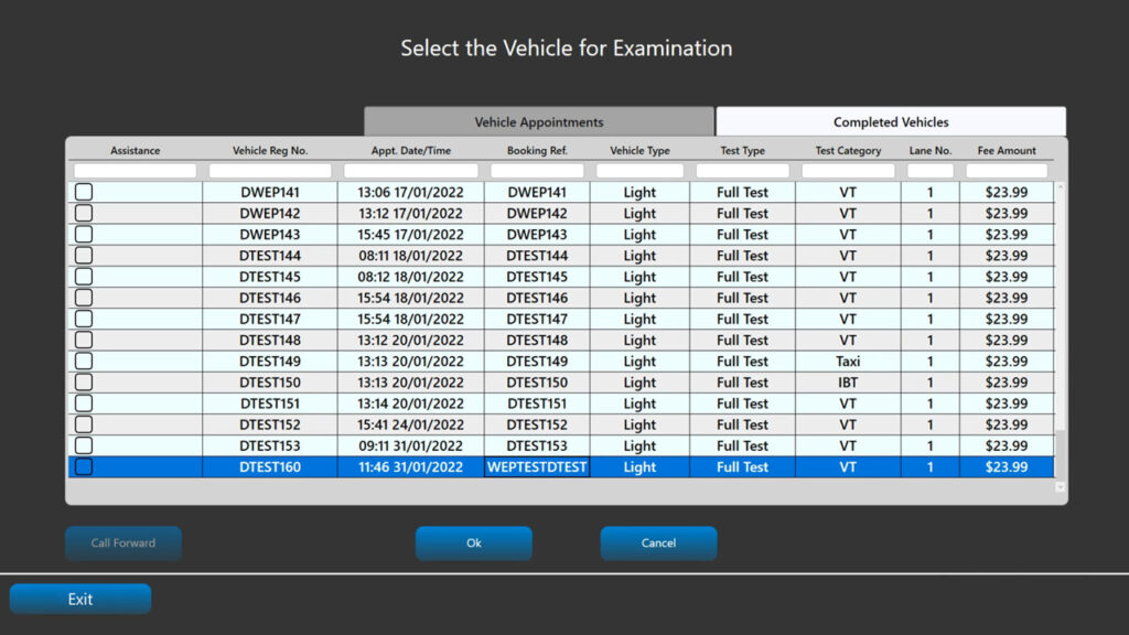 2. Vehicle selection and data modification